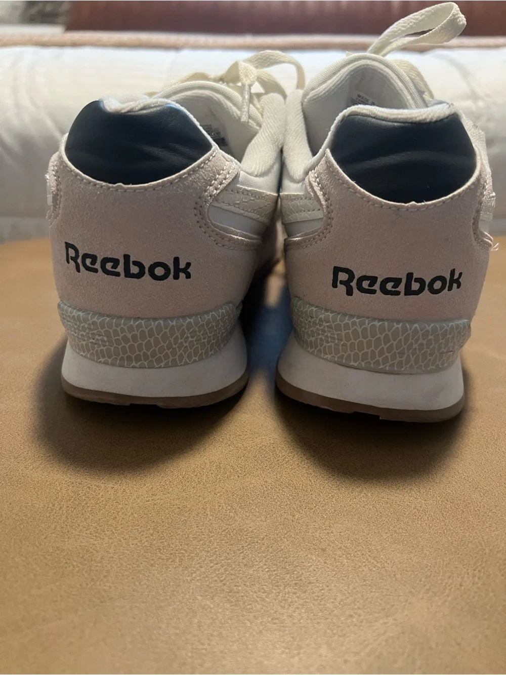 Reebok Cream and white Women's Retro Athletic Sneakers